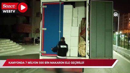 Adana'da kamyonda 7 milyon 500 bin makaron ele geçirildi