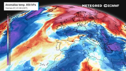 Anomalías de temperatura a unos 1400 metros previstas para las próximas horas