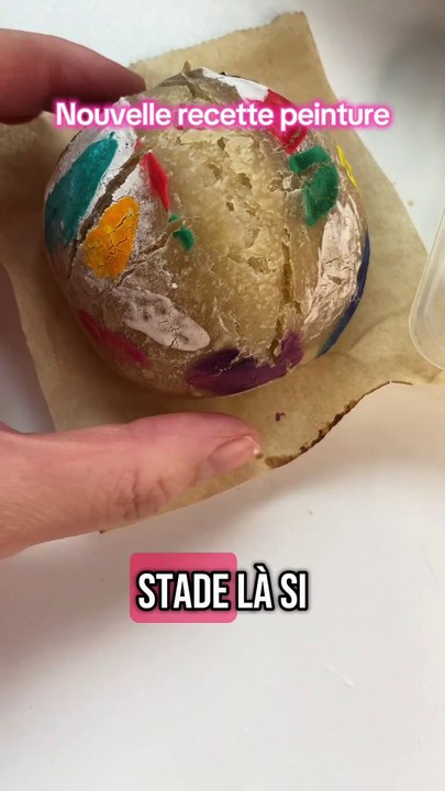 Tu mélanges l’excédent de levain à de la farine de riz afin d’obtenir une  texture de acrylique. Si c’est trop épais, ajuste avec de l’eau. Il faut utiliser du colorant en gel et tu peux te lancer ! #peinture #levain #astuce