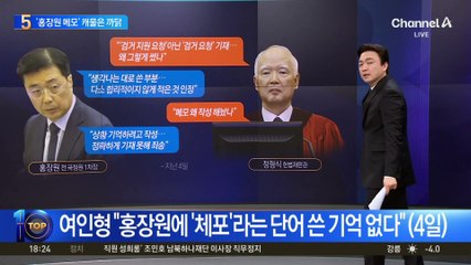 ‘홍장원 메모’ 캐물은 까닭