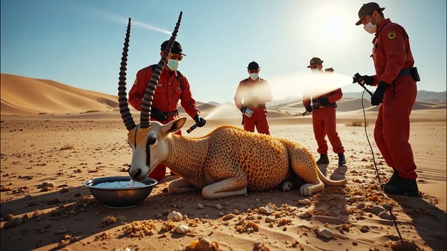 Rescue Mission: Oryx Overrun by Swarming Bees! 🐝🚨#oryx #oryxrescue