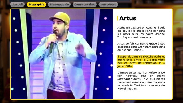 Artus commente sa fiche AlloCiné