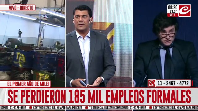 Se perdieron 185 mil empleos formales durante el primer año de Gobiernio de Milei