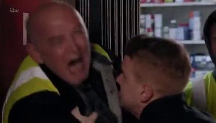Corrie Gary Windass Grabs Pat Phelan 25th January 2016 Ep 1 & 2