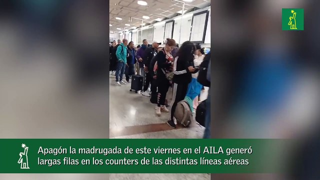 Apagón la madrugada de este viernes en el AILA generó largas filas en los counters de las distintas líneas aéreas