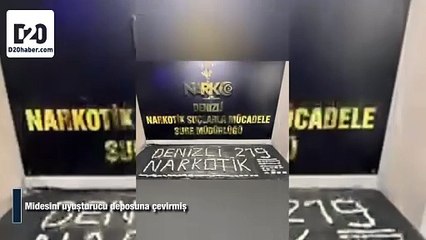Midesini uyuşturucu deposuna çevirmiş