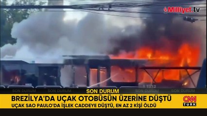 Brezilya'da uçak şehir merkezine düştü! 2 ölü