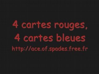 4 cartes rouges 4 cartes bleues