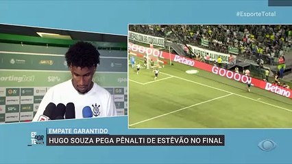 'Eu me sinto à vontade': Hugo Souza fala sobre defesa do pênalti de Estêvão em Palmeiras x Corinthians