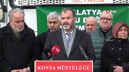Konya’dan Malatya’ya 100 çiftin düğünü için çeyiz yardımları tırlarla yola çıktı