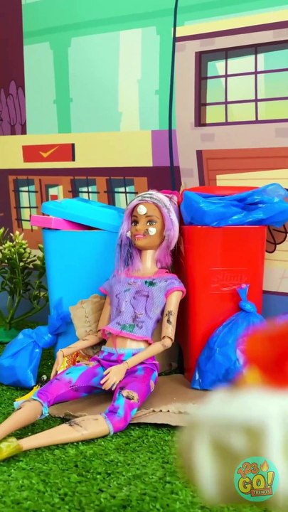 Creative doll diys By 123GO #shorts ❤️👱🏻‍♀️ #transformation #asmr