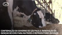 Confirmação do Governo de SP: renovação da isenção de ICMS para matrizes e reprodutores bovinos