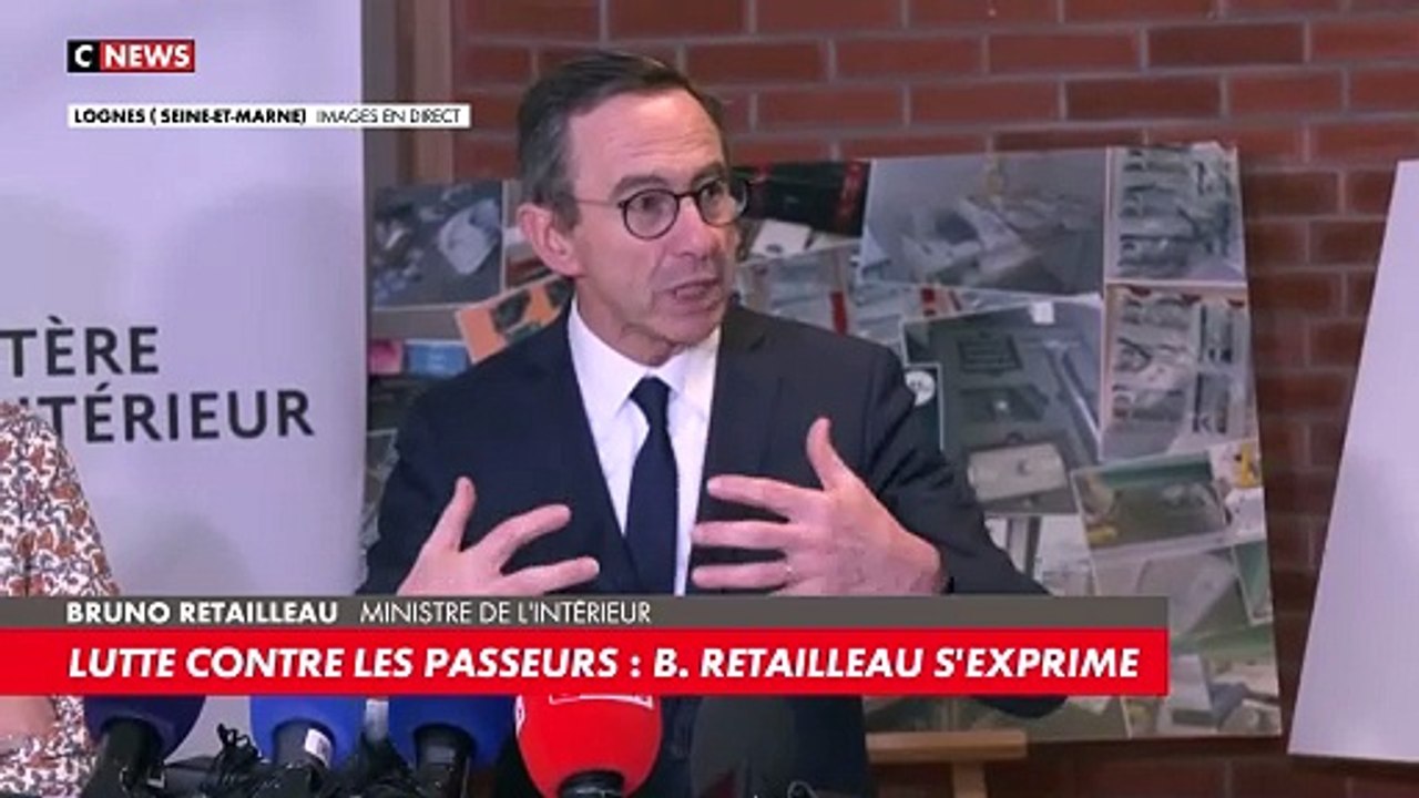 Le ministre de l'Intérieur, Bruno Retailleau annonce ses mesures pour mieux lutter contre les réseaux de passeurs: Partage de renseignements entre les ministères sur les trafics de migrants, création d'une "task force financière"...