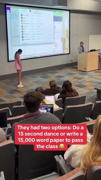 Ces étudiants ont deux options : danser pendant 15 secondes ou écrire une dissertation de 15 000 mots pour valider leur semestre
