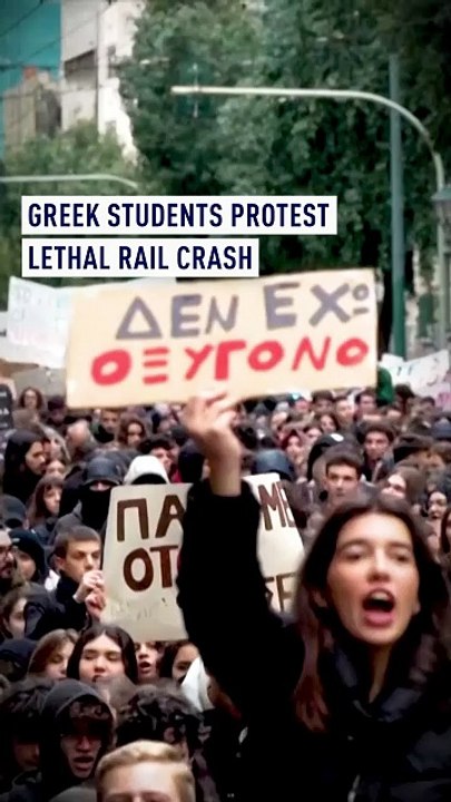 Greek students protest lethal rail crash