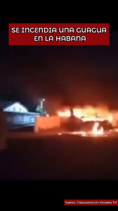 Se incendia una guagua en #LaHabana