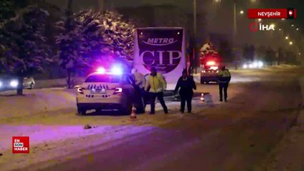 Nevşehir’de yolcu otobüsü ile otomobil çarpıştı