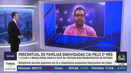 Percentual de famílias endividadas cai pelo segundo mês; economista-chefe da CNC comenta