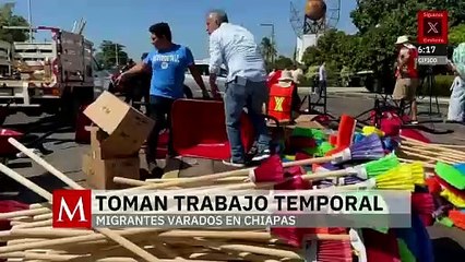 En Chiapas, migrantes trabajan temporalmente limpiando las calles