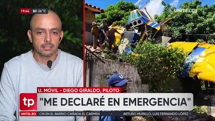 “Mi única herramienta de trabajo quedó destruida”, dice el piloto de la avioneta que cayó en Santa Cruz de la Sierra