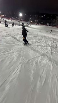 Skier Fails His Stunt and Upon Landing Collides With Another Skier, Causing Both to Fall