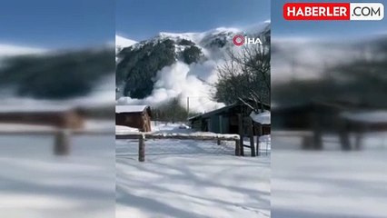 Artvin'de Çığ Düşme Anı Kameralara Yansıdı