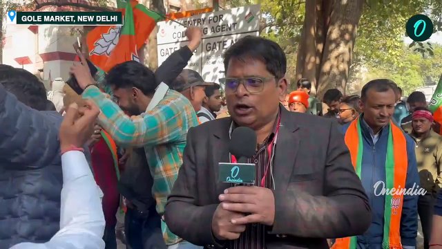 Delhi Poll Results 2025: Celebrations at BJP Headquarters - Party Takes Lead for Historic Return