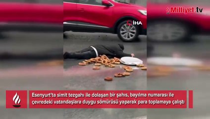 Esenyurt'ta bayılma numarasıyla duygu sömürüsü kamerada
