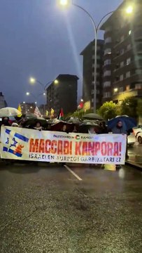 مظاهرة حاشدة في إسبانيا احتجاجًا على مشاركة مكابي تل أبيب