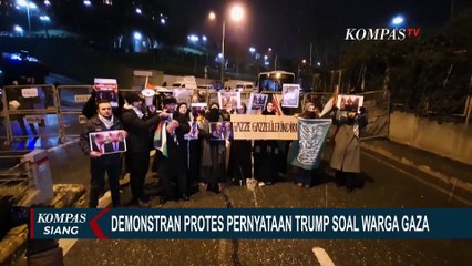 Aksi Demo di Turki Kecam Usulan Donald Trump Ambil Alih Jalur Gaza