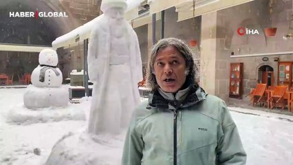 Kayseri'de kardan Mimar Sinan yaptılar