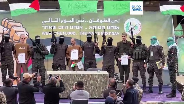 Dozens of Palestinian prisoners and three Israeli hostages released