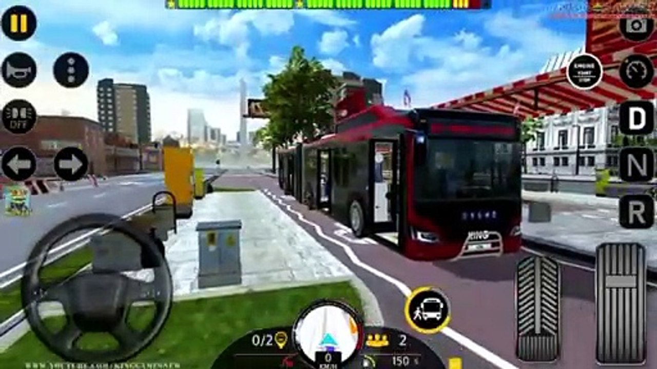 City coach bus simulator gameplay | realistic bus driving games