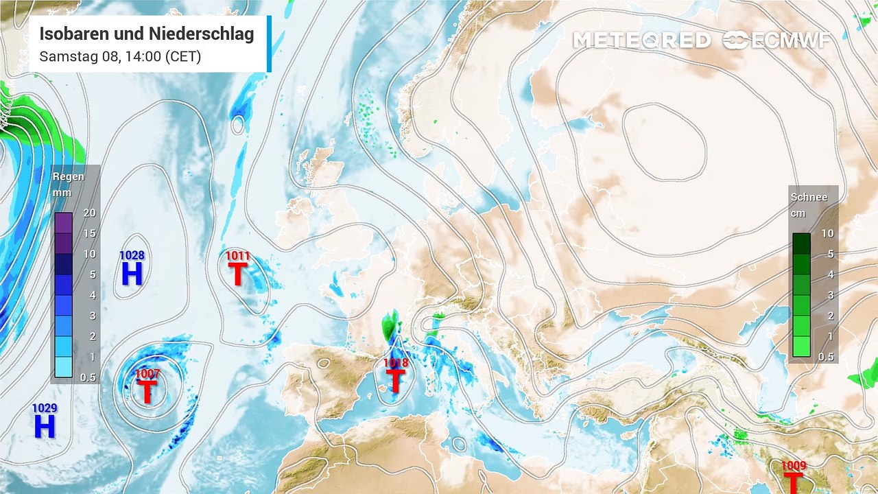 Ab Montag Niederschläge, zeitweise bis ganz runter als Schneeregen oder Schnee