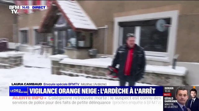 Je ne sais pas quand est-ce que je vais repartir : ce motard s'est retrouvé bloqué par les importantes chutes de neige en Ardèche
