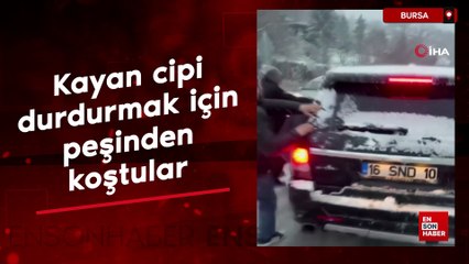 Bursa'da buzda kayan cipi durdurmak için peşinden koştular