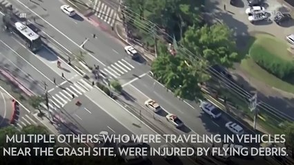 2 Dead After Small Plane Crashes Into Bus on Busy Street