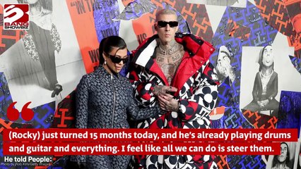 Travis Barker’s youngest son may be following in his father’s music career footsteps