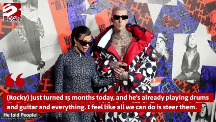 Travis Barker’s youngest son may be following in his father’s music career footsteps