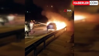 Bursa'da Yangın: Otomobil Alev Alev Yandı