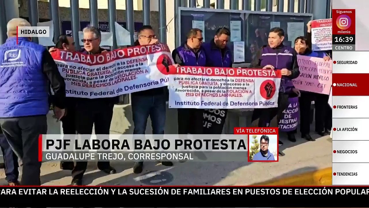 Defensores públicos del poder judicial en Hidalgo trabajan bajo protesta