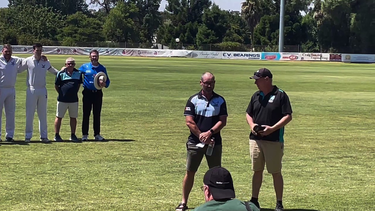 Pre-match ceremony at Canterbury Park in memory of Linc McRae. February 8, 2025