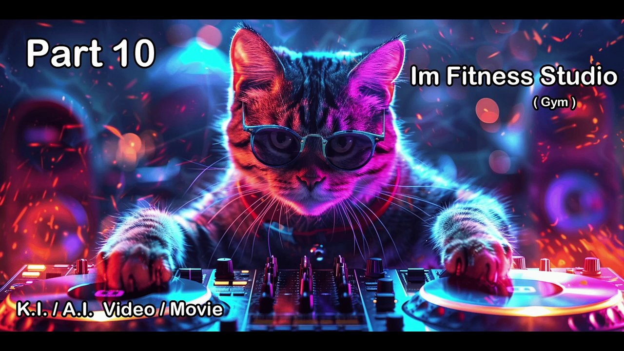 AI Cat im Fitness Studio Funny Cats Movie A.I. / K.I. Part 10