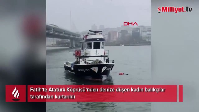 Fatih'te bir kadın denize düştü! Dehşet anları kameraya takıldı