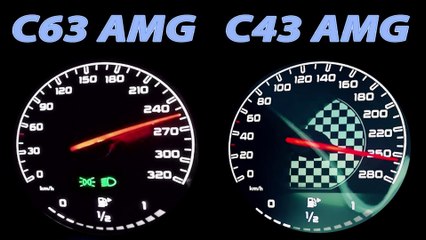 Mercedes C63 AMG vs C43 AMG Acceleration 0-250 V8 Sound V6 Sound C450 AMG W205 BerlinTomek