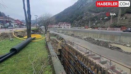 Kastamonu'da Heyelan İstinrat Duvarını Yıktı