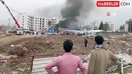 Hatay'da Şantiye Alanında Kontenyer Yangını