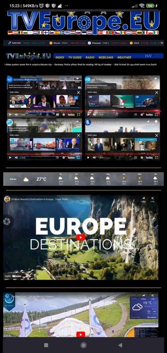 Web page TVEurope.EU - screenshot 07/2024