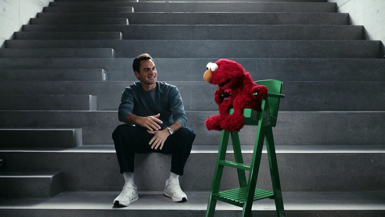 On Super Bowl 2025 Commercial with Elmo and Roger Federer - video ...