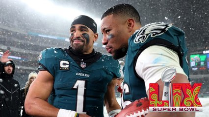 Jalen Hurts y Saquon Barkley llegan al Caesars Dome para enfrentar a los Chiefs en la Super Bowl LIX